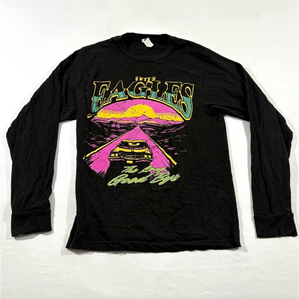 Eagles The Long Goodbye Tour Black 2024 L/S Hotel California Tee T-shirt Band S